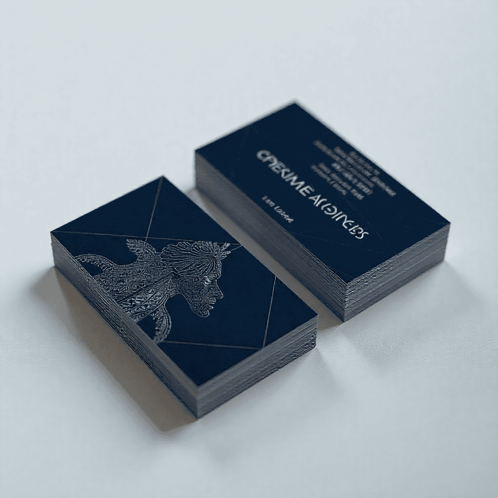 Glossy business card with embossed logo